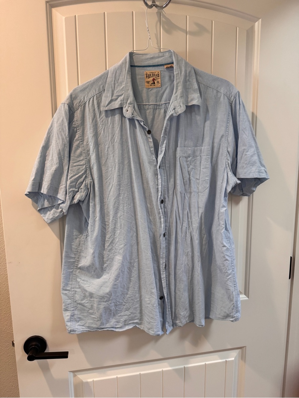 RedHead Powder Blue Short Sleeve Button-Down Shirt